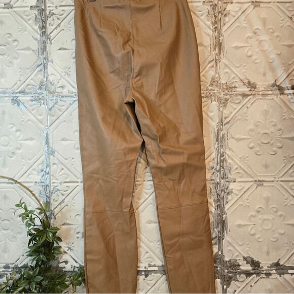 H&M Faux Leather Pull-On Leggings Tan Color Size 4 - Picture 2 of 11